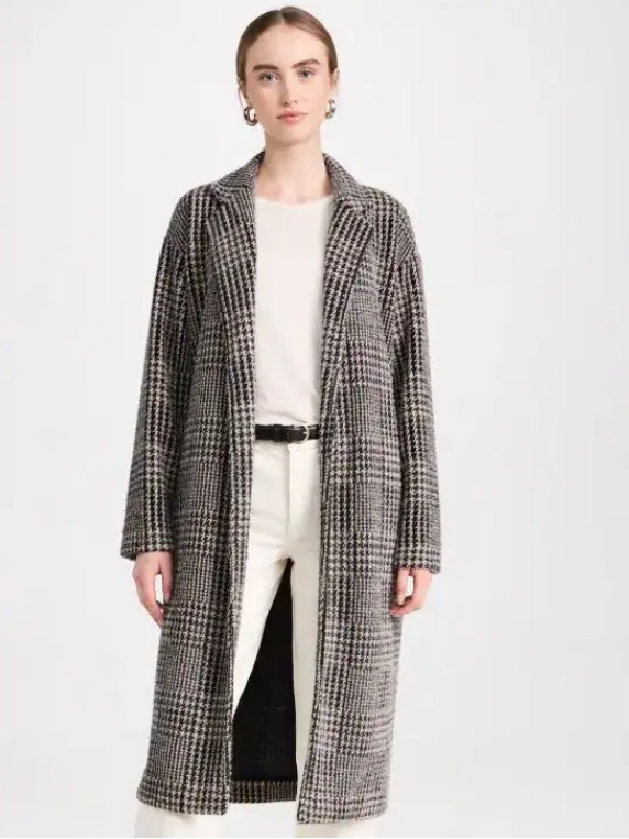 Z Supply Mason Houndstooth Coat - Black And White